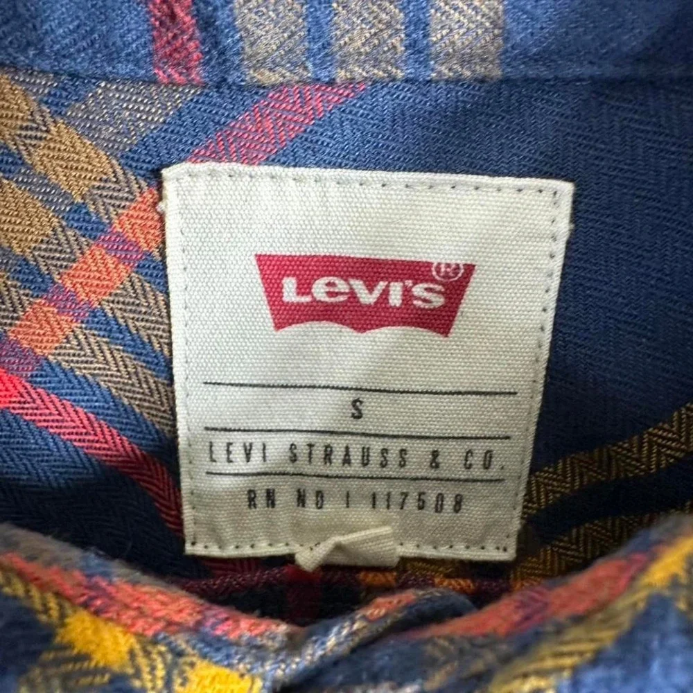 Levis Mens retro Plaid Flannel Western‎ Button Down Shirt Size S #flannel #90s